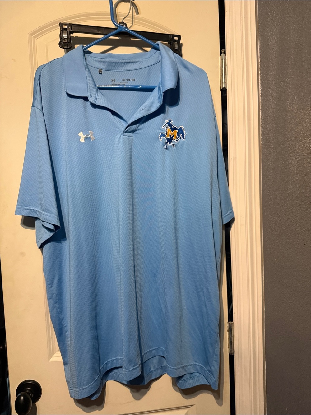 Under Armour Men’s Sky Blue Performance Polo with McNeese Embroidered Crest